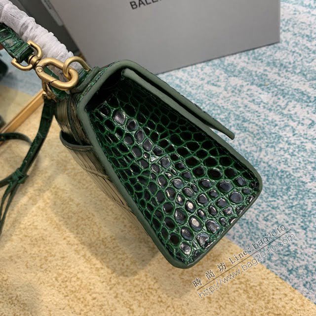 Balenciaga女包 巴黎世家Hourglass沙漏包 BG8896 鱷魚紋牛皮巴黎世家手提包  fyd1433